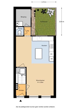 Floorplan - Eendrachtstraat 58, 1502 TL Zaandam